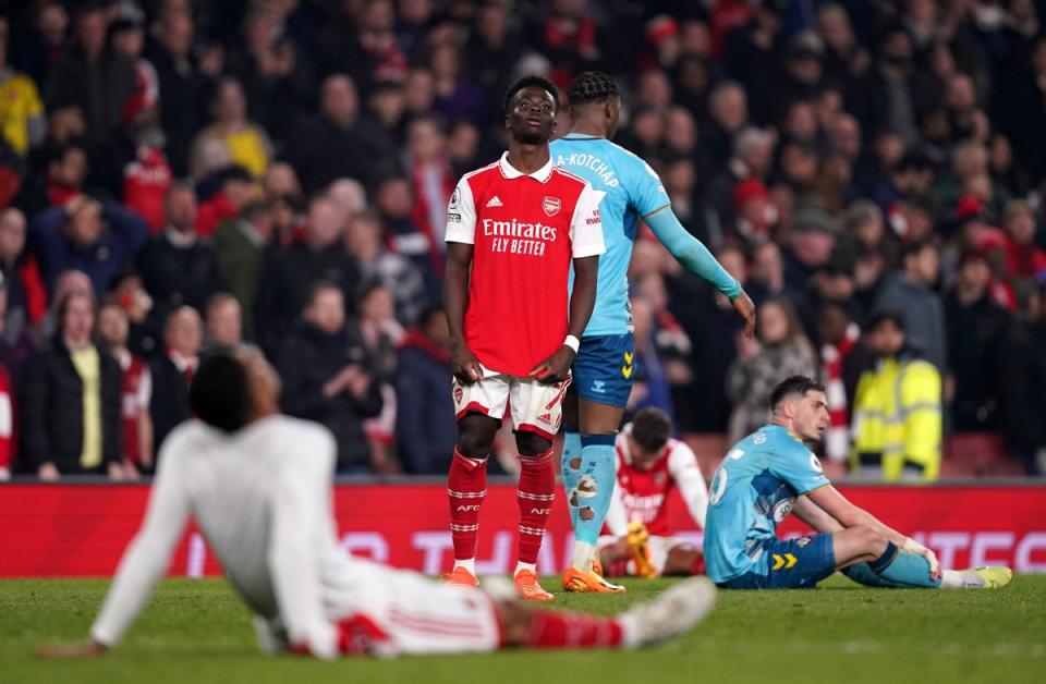 Arsenal’s inexperience showed during the frustrating 3-3 draw with Southampton (PA)