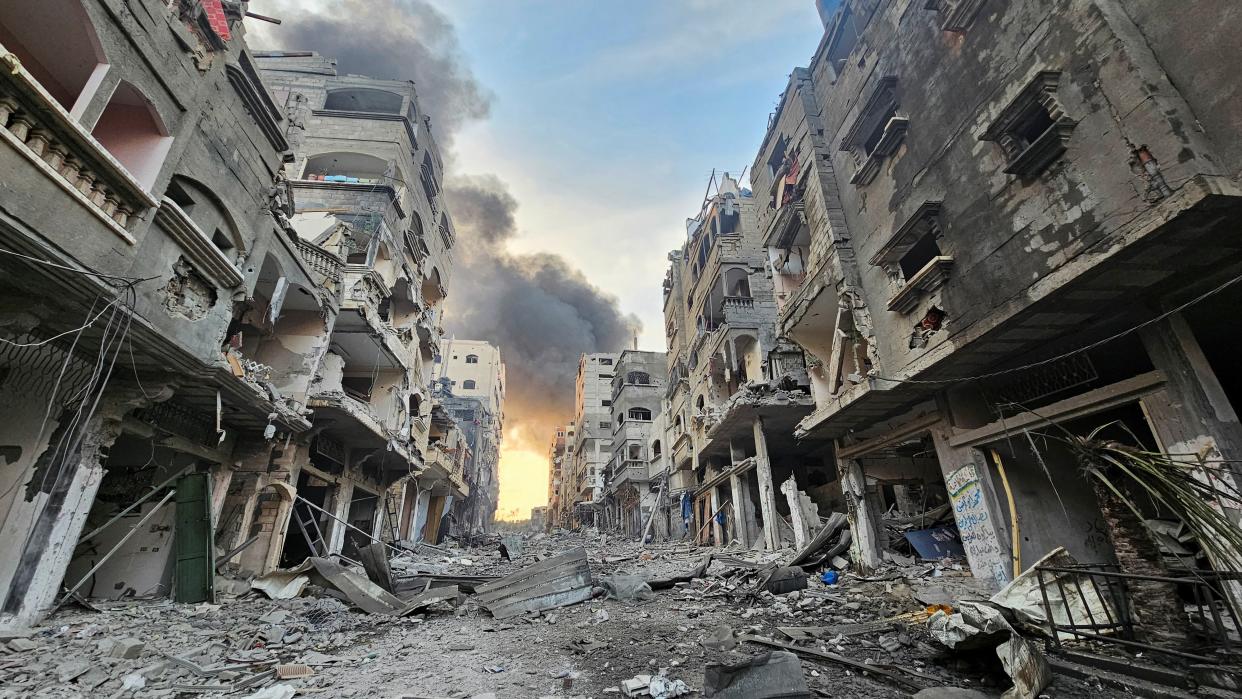 A view shows houses and buildings destroyed in Israeli strikes, in Jabalia in the northern Gaza Strip (REUTERS)