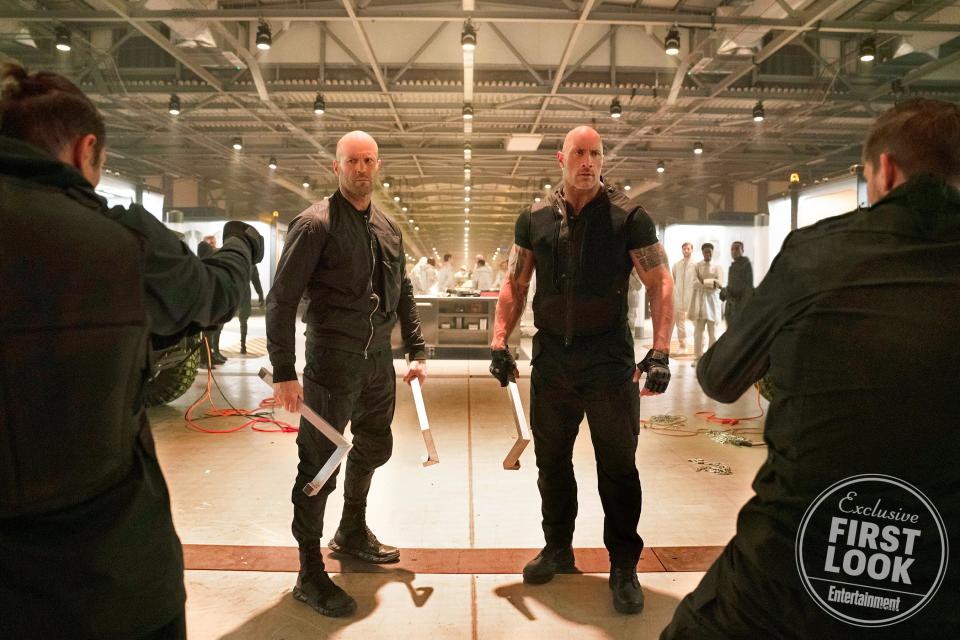 <strong>Stars: </strong>Jason Statham, Dwayne Johnson <strong>Release Date: </strong>August 2 See more of the new <em>Fast & Furious </em><a rel="nofollow noopener" href="https://ew.com/movies/2018/12/19/dwayne-johnson-hobbs-and-shaw-first-look/" target="_blank" data-ylk="slk:here;elm:context_link;itc:0;sec:content-canvas" class="link ">here</a>.