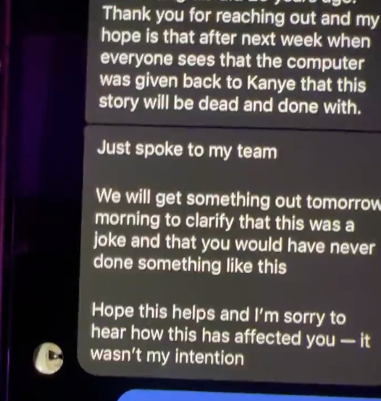 Texts between Ray J and Kim Kardashian