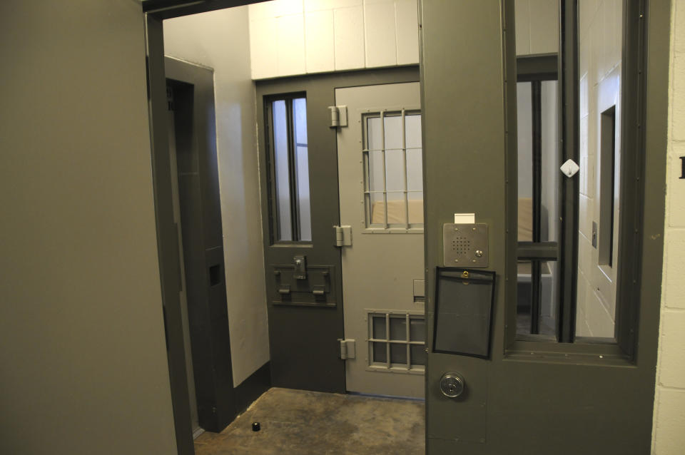 This undated photo provided by the Minnesota Department of Corrections shows a cell in the Administrative Control Unit at the Oak Park Heights, Minn., facility. This cell is similar to the cell that former Minneapolis police officer Derek Chauvin has been in since he was found guilty in April 2021, for the May 25, 2020, death of George Floyd. Chauvin will be sentenced Friday, June 25. (Minnesota Department of Corrections via AP)