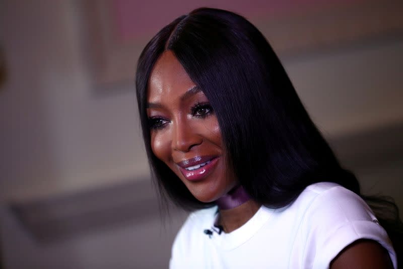 FILE PHOTO: International supermodel and activist Naomi Campbell speaks to Reuters during an interview in London