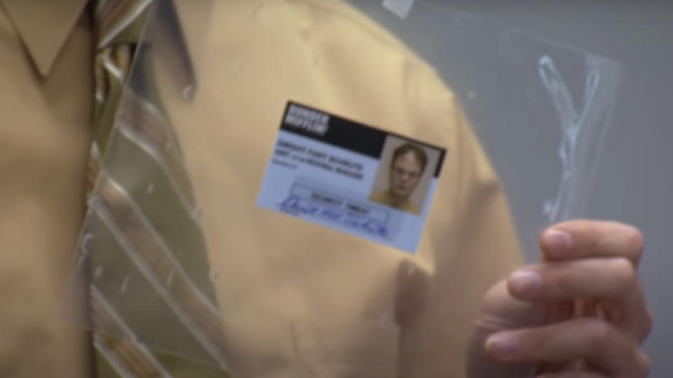 Jim Makes Dwight An Oversized ID Badge