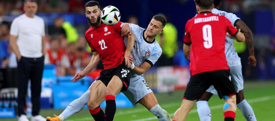 Diogo Dalot’s valiant contributions fall short as Portugal are humbled by Georgia in 2-0 loss