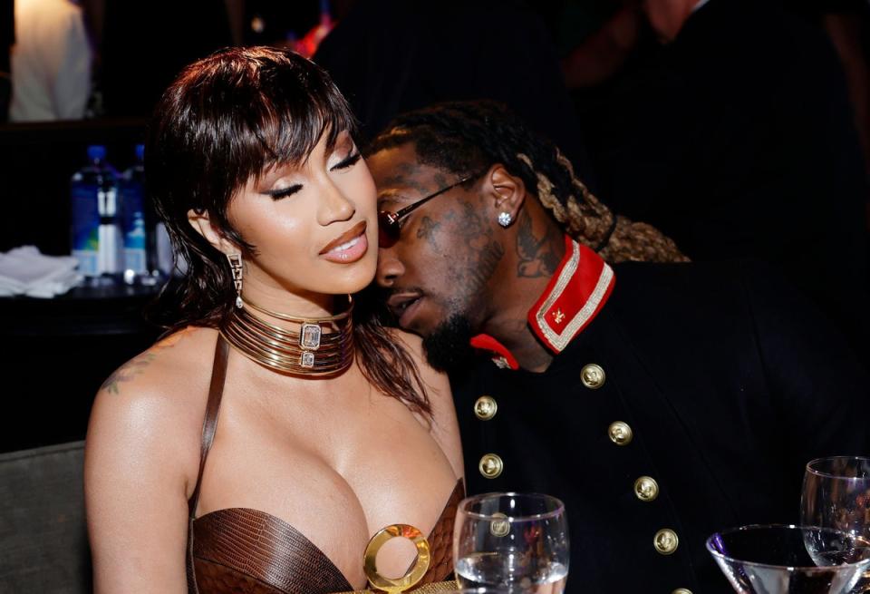 Cardi B and Offset attend the Pre-GRAMMY Gala & GRAMMY Salute to Industry Icons Honoring Julie Greenwald and Craig Kallman on February 04, 2023 (Getty Images for The Recording A)