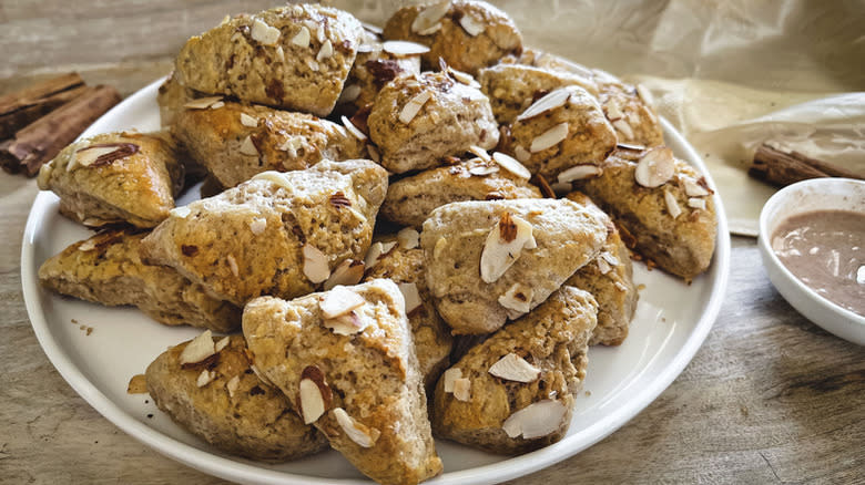 Almond scones on plate