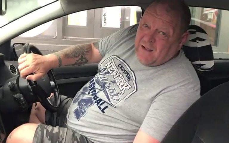 Stuart Yates, 55, refused to move from the drive-through window after staff asked him to wait in the car park for his two double sausage and egg McMuffins - Lancashire Post / SWNS