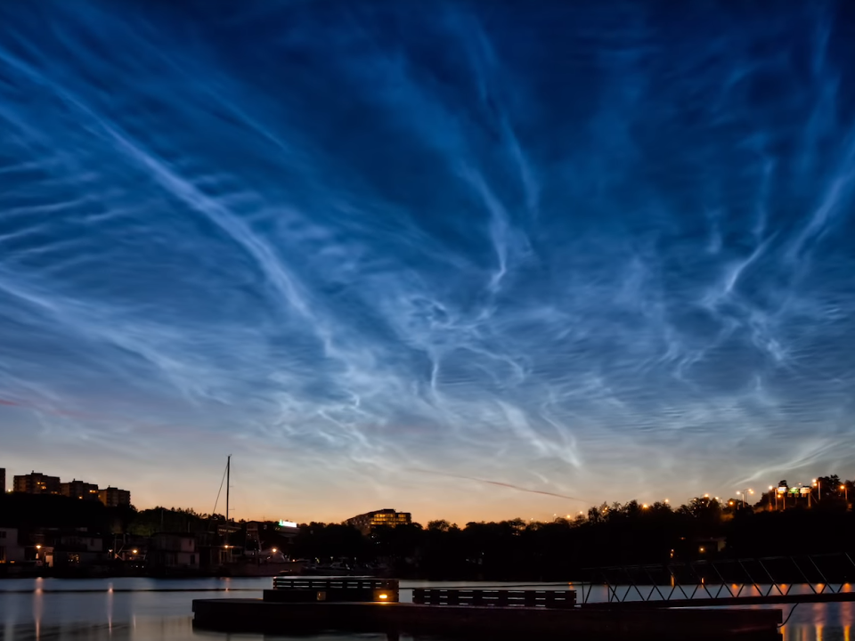 Rare electric blue clouds captured on film by Nasa