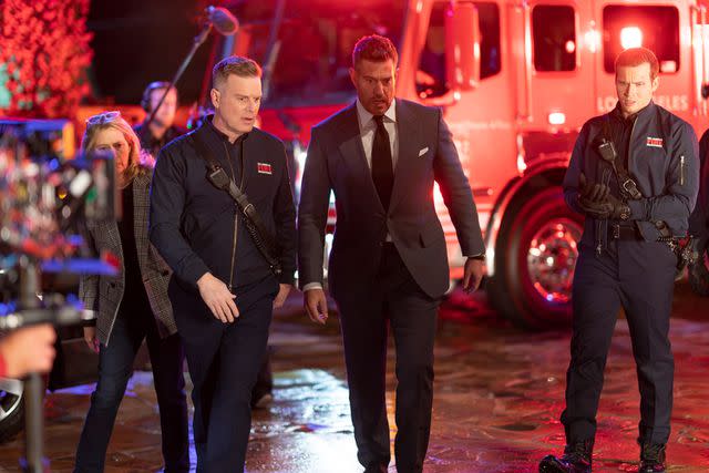 <p>Disney/Chris Willard</p> Jamie Denbo, Peter Krause, Jesse Palmer and Oliver Stark on "9-1-1"