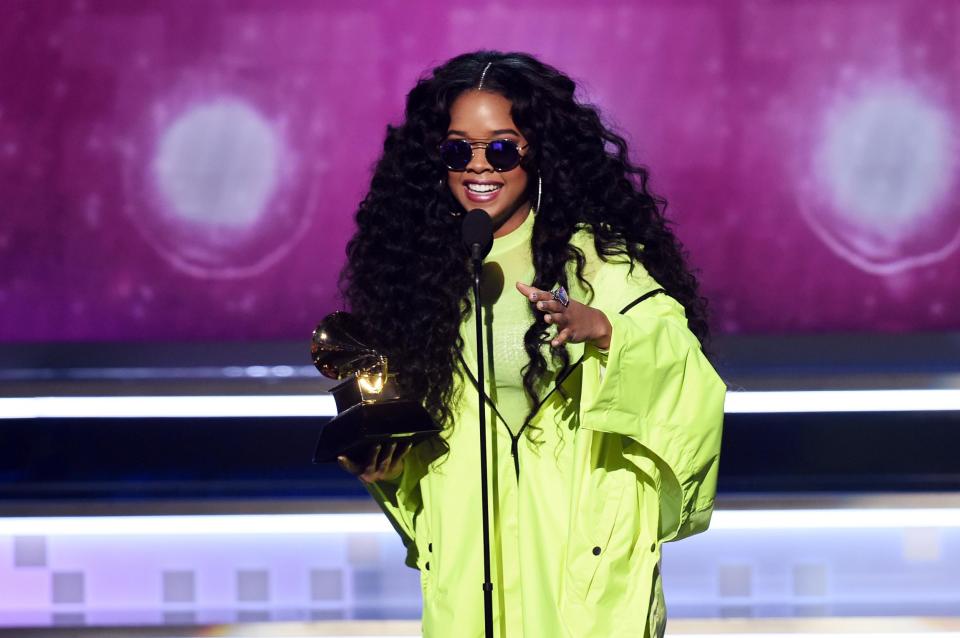 Grammy award-winning artist H.E.R sings with Ed Sheeran on the song I Don't Want Your Money. (Getty)
