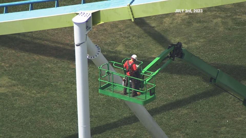 Workers were called in after the weekend to assess the damage to the ride and begin repairs. The Swedish-based manufacturer Bolliger & Mabillard, widely known for making safe rides, also sent an inspector to check on its coaster.