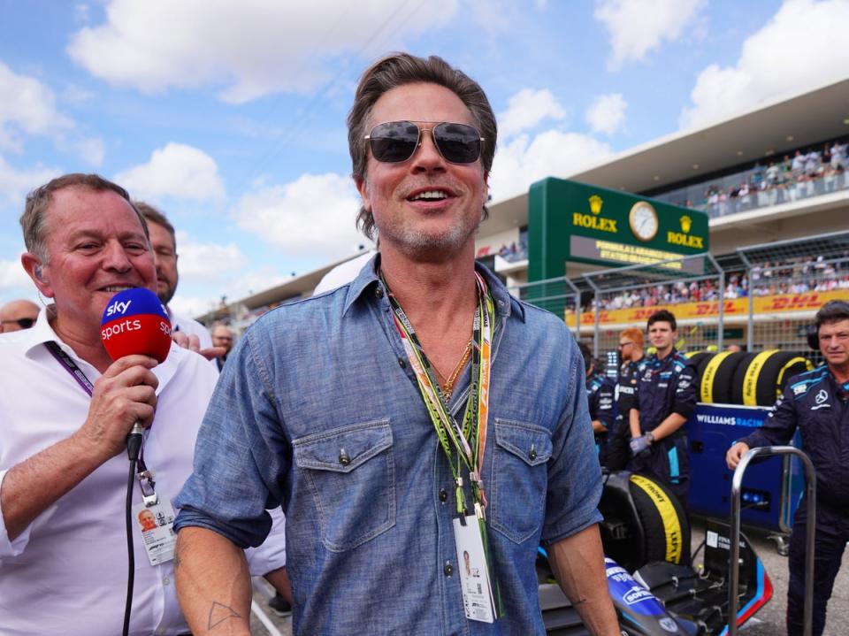 Brad Pitt at the United States Grand Prix in 2022 (Getty Images for Williams Racing)
