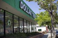 Exterior view of a Dollar Tree store is seen in Pasadena, California