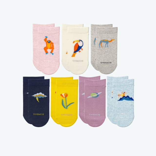 Toddler Week of Bombas Gripper Calf Sock 7-Pack