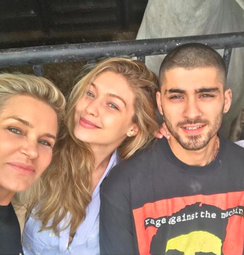 Yolanda Hadid, Gigi Hadid, and Zayn Malik