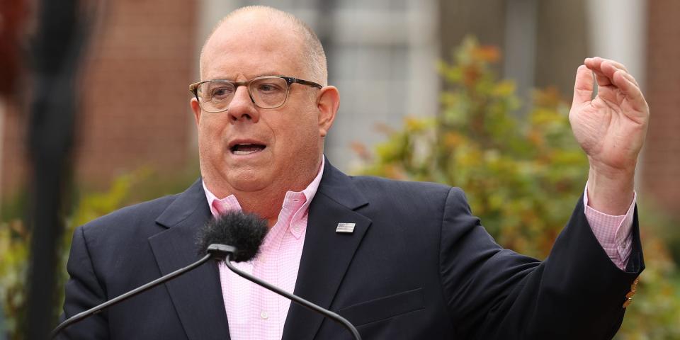 Der Gouverneur von Maryland, Larry Hogan, auf einer Pressekonferenz.