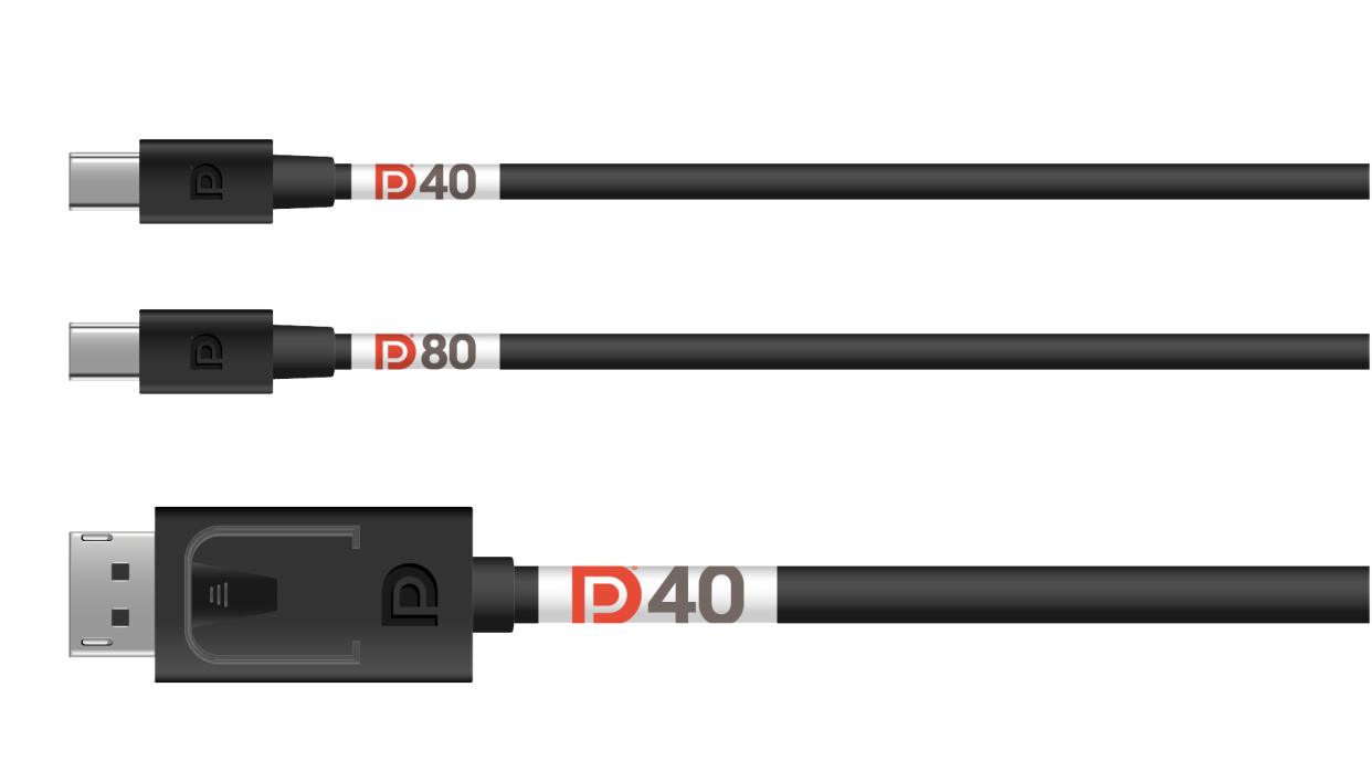  VESA-certified DP40 and DP80 UHBR cables. 