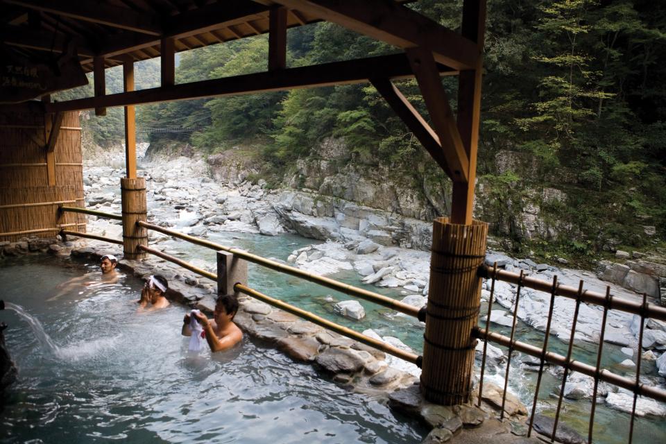 An outdoor hot spring in the Iya Valley - Credit: This content is subject to copyright./Antony Giblin