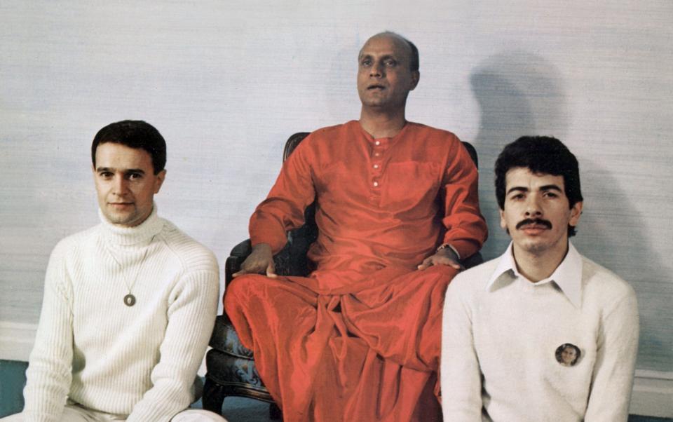 Spiritual discipline: Santana with John McLaughlin and Sri Chinmoy in 1972 - Getty/Hulton