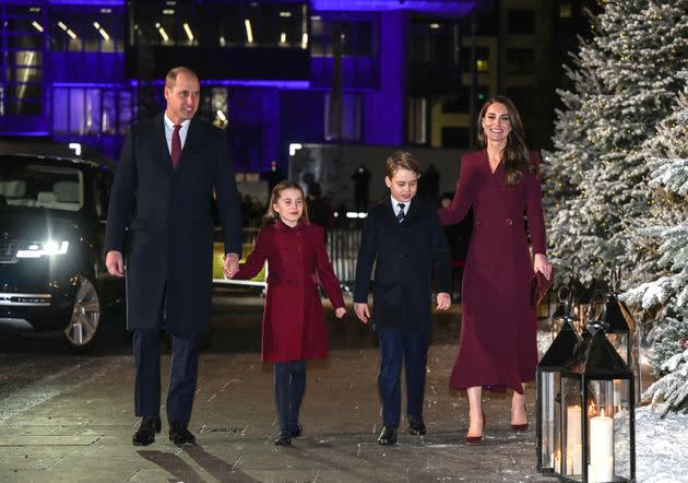 The Prince and Princess of Wales, and their children Prince George and Princess Charlotte, attend the 