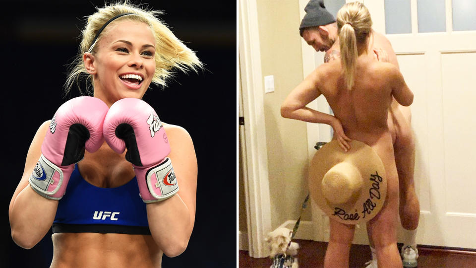 Paige VanZant and Austin Vanderford, pictured here minus their clothes at home.