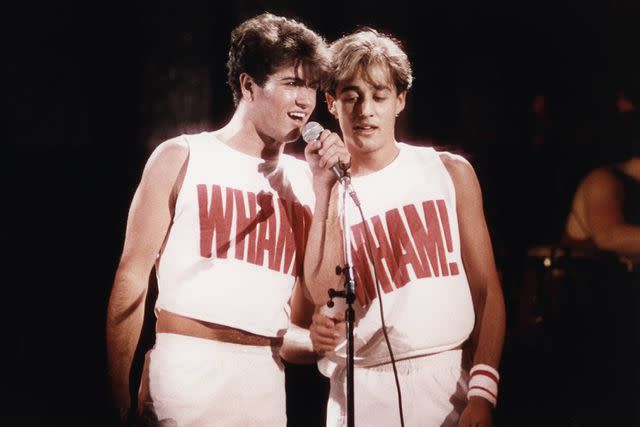 <p>Pete Still/Redferns</p> George Michael and Andrew Ridgely of Wham!