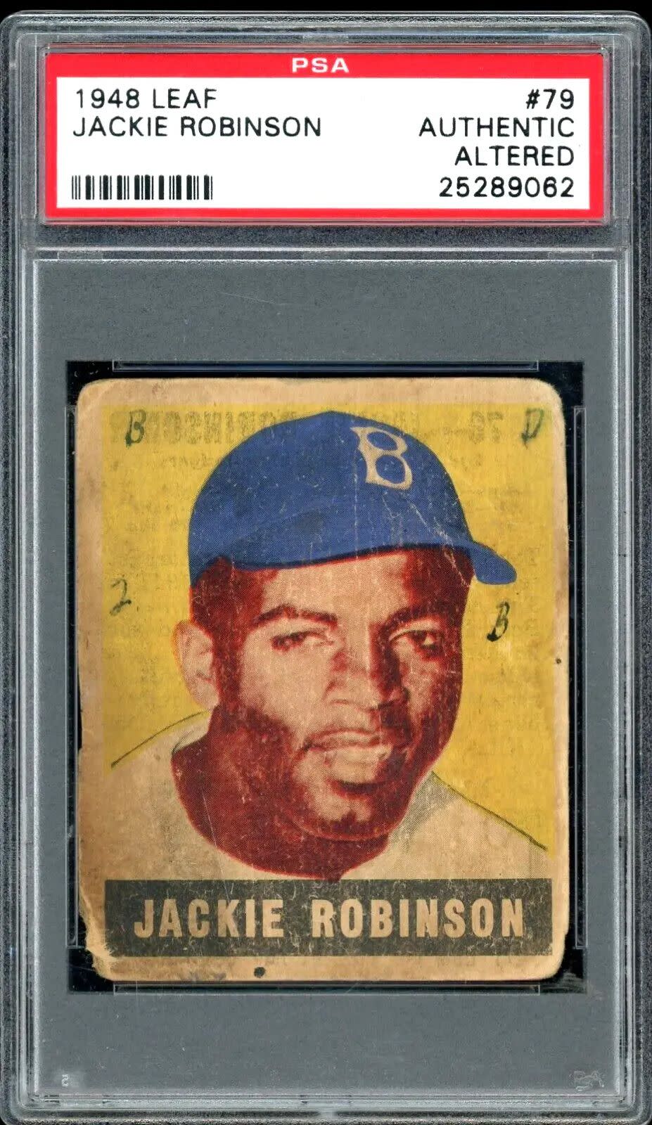 An image of a rare Jackie Robinson card.