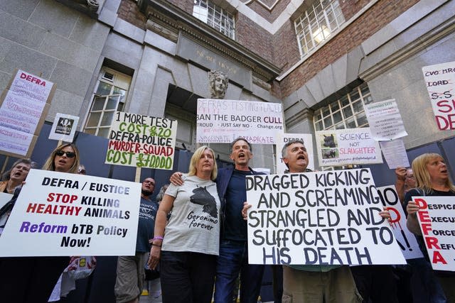 Helen Macdonald has joined a protest outside Defra HQ 