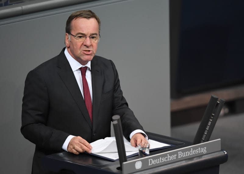 German Minister of Defense Boris Pistorius speaks during the German Bundestag session about the planned Bundeswehr mission in the Red Sea. Serhat Kocak/dpa