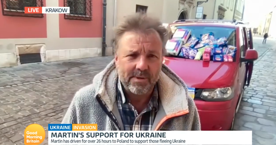 Martin Roberts reporting from Poland en route to Ukraine (ITV)