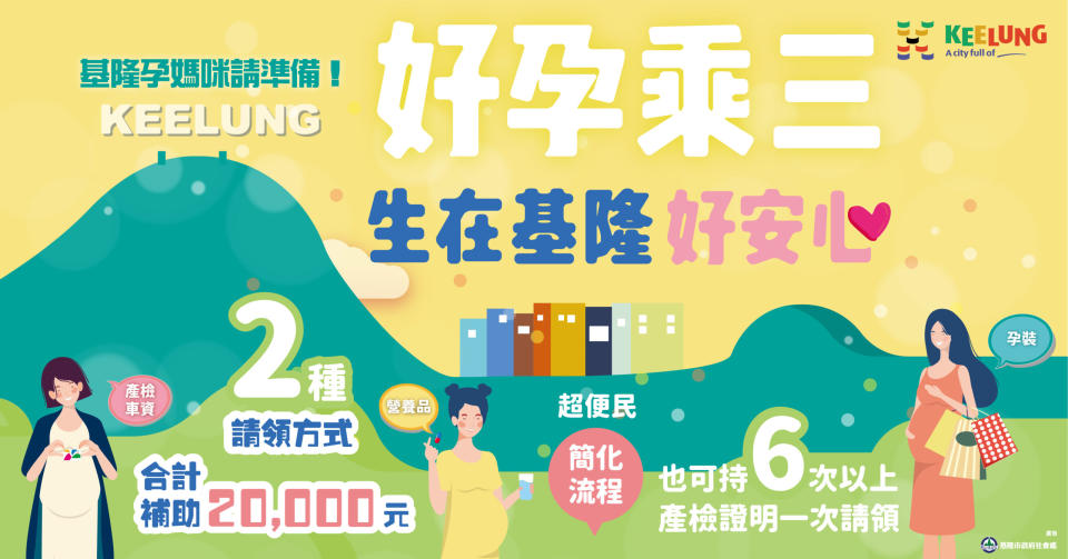 基隆市政府「好孕乘三」補助7月1日起開放申請。圖：基隆市政府提供