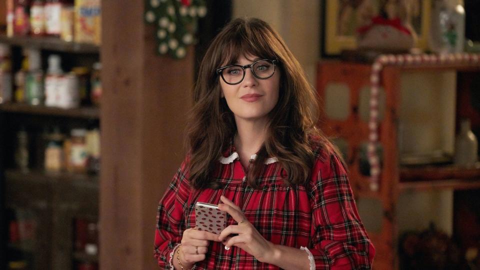 new girl zooey deschanel in the christmas eve eve episode of new girl airing tuesday, dec 13 830 901 pm etpt on fox 2016 fox broadcasting co cr ray mickshawfox