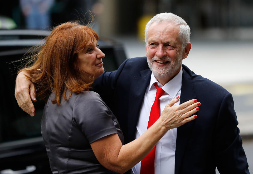 <p>Britain’s Labour party leader Jeremy Corbyn is greeted as he arrives at Labour party headquarters in London, Friday, June 9, 2017. (Photo: Frank Augstein/AP) </p>