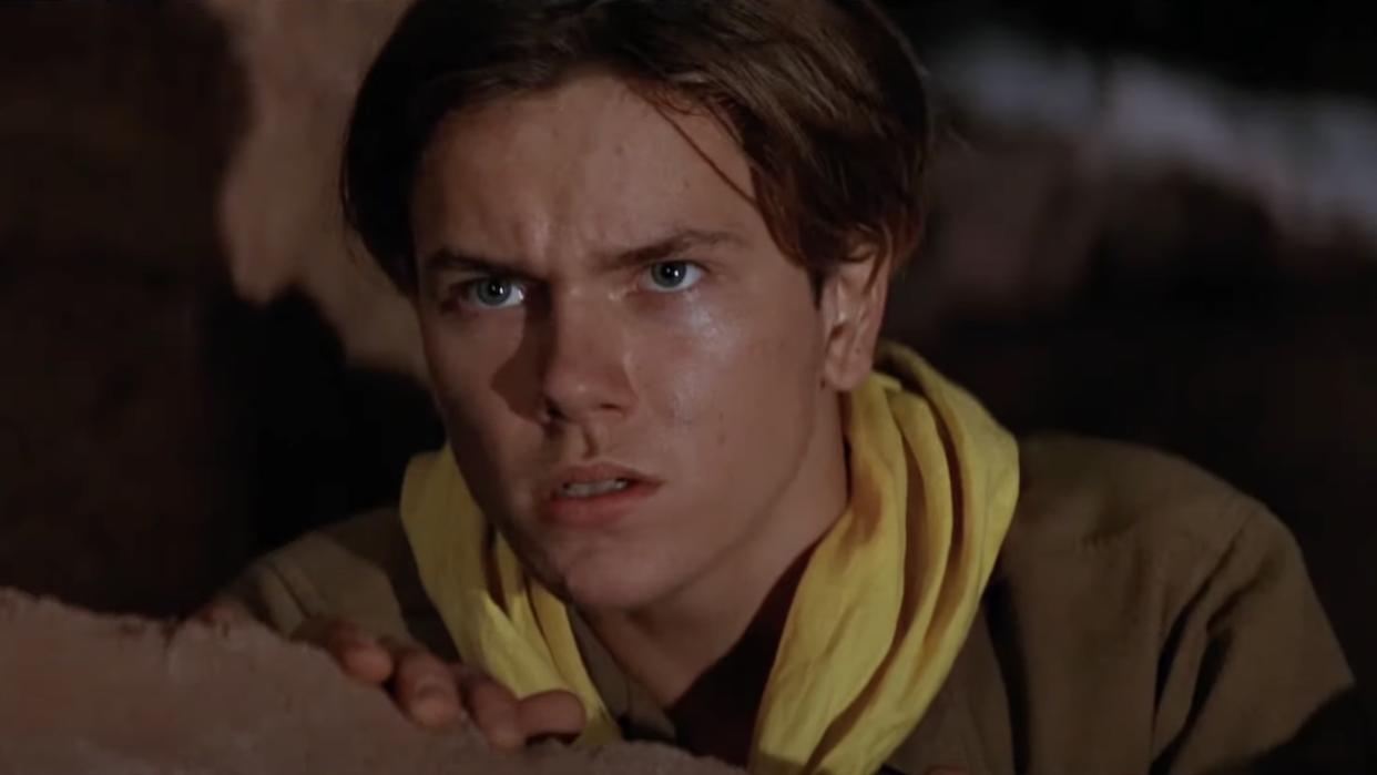  River Phoenix as young Indiana Jones in The Last Crusade. 