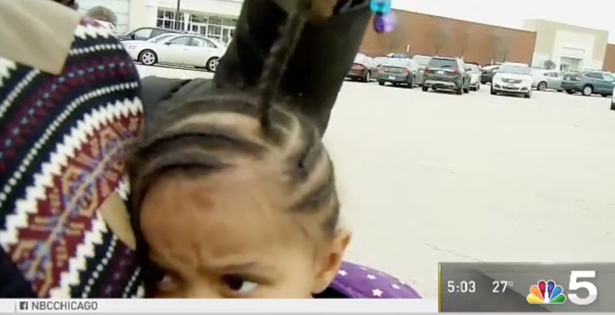 The parents of a 3-year-old girl want answers after a braid was ripped from her scalp while at Kindercare in Oswego, Ill. (Photo: NBC Chicago)