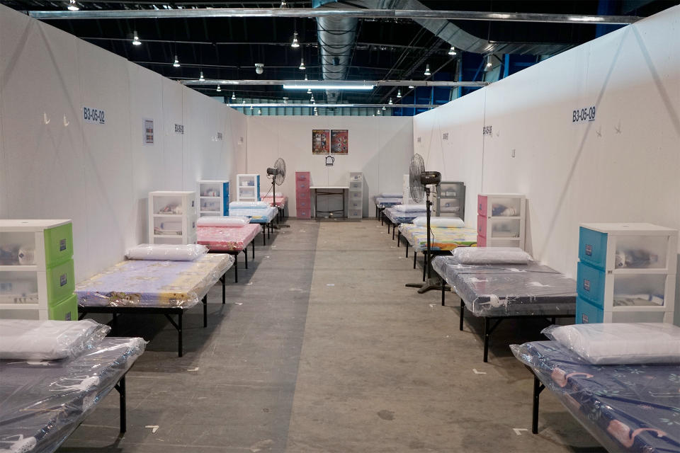 Rooms inside the CEC facility will have power sockets, fans and storage for personal items. (PHOTO: Dhany Osman / Yahoo News Singapore)