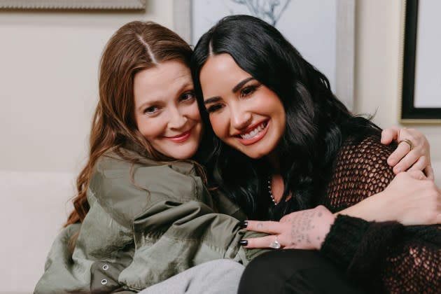 Drew Barrymore with Lovato in ‘Child Star’ - Credit: John Castillo/OBB Media/Hulu