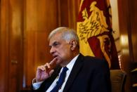 Sri Lanka's President Ranil Wickremesinghe attends an interview with Reuters in Colombo