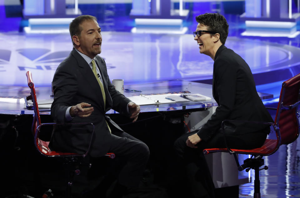 Chuck Todd, left, and Rachel Maddow 