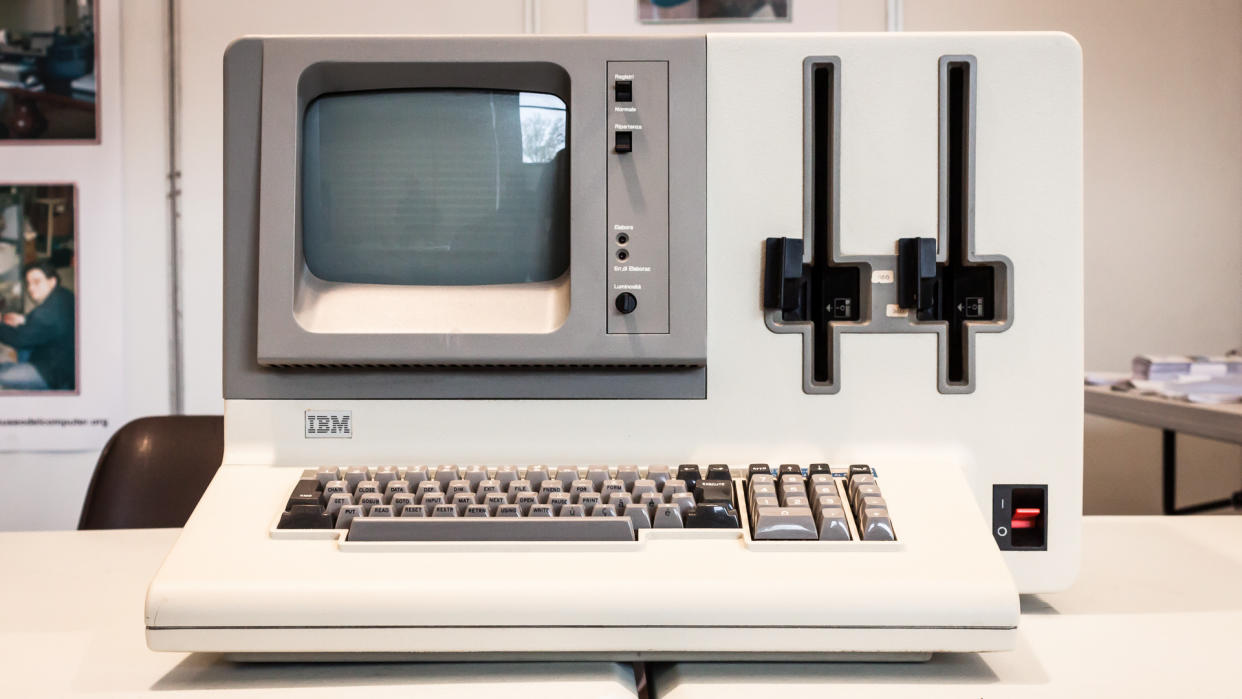 Vintage computer on display at Robot and Makers Milano Show, event dedicated to robotics and makers on MARCH 30, 2014 in Milan.