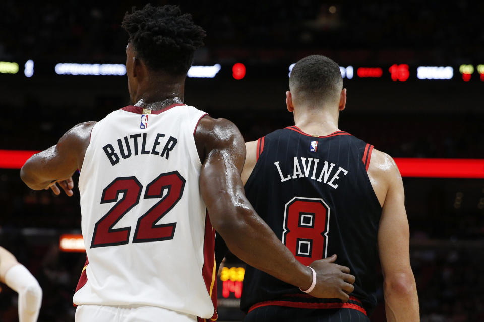 The Bulls turned Jimmy Butler into Zach LaVine, Lauri Markkanen and Kris Dunn, for better or worse. (Michael Reaves/Getty Images)