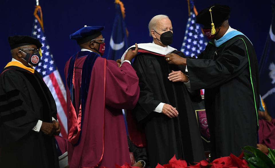 President Joseph R. Biden Jr., was the commencement speaker for the South Carolina State University Class of 2021 service on Friday, Dec. 17. The service was held at Smith Hammond Middleton Memorial Center.