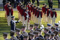 U.S. ceremonial units ready before President Joe Biden welcomes French President Emmanuel Macron during a State Arrival Ceremony on the South Lawn of the White House in Washington, Thursday, Dec. 1, 2022. (AP Photo/Patrick Semansky)