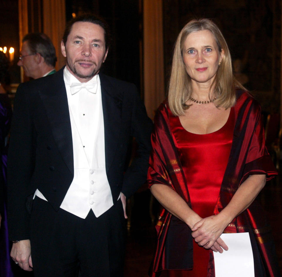 Swedish Academy member Katarina Frostenson, right, and husband Jean Claude Arnault attend the Kings Nobel dinner at the Royal Palace in Stockholm. Source: AP