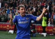 Chelsea's Branislav Ivanovic celebrates scoring the winning goal