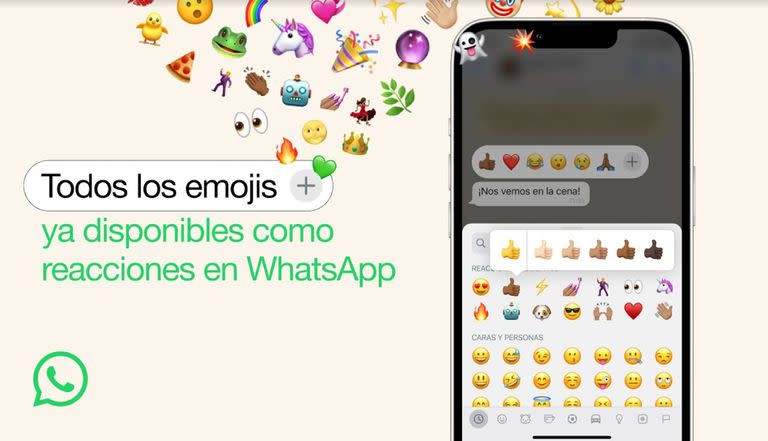 WhatsApp amplía a las reacciones todos los emoji de la plataforma;  POLITICA INVESTIGACIÓN Y TECNOLOGÍA META
