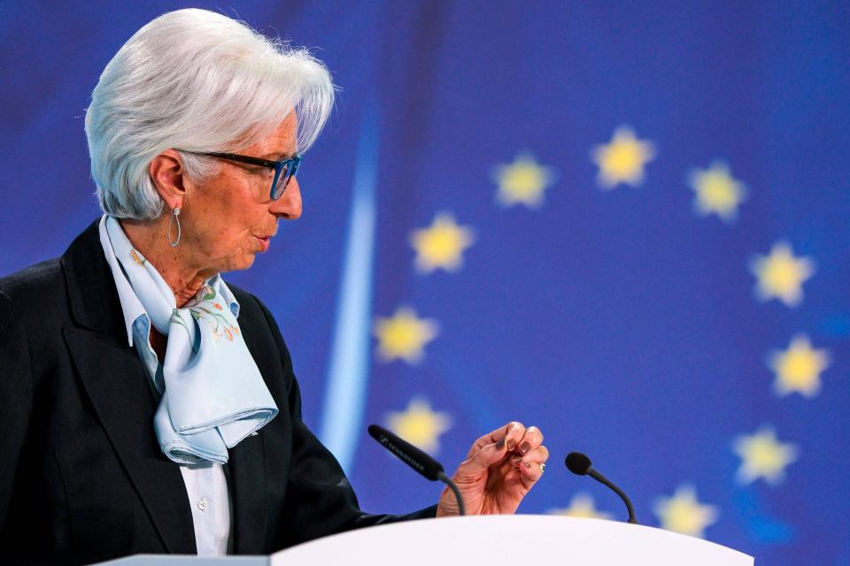 Christine Lagarde. The FTSE 100 was higher ahead of the decision