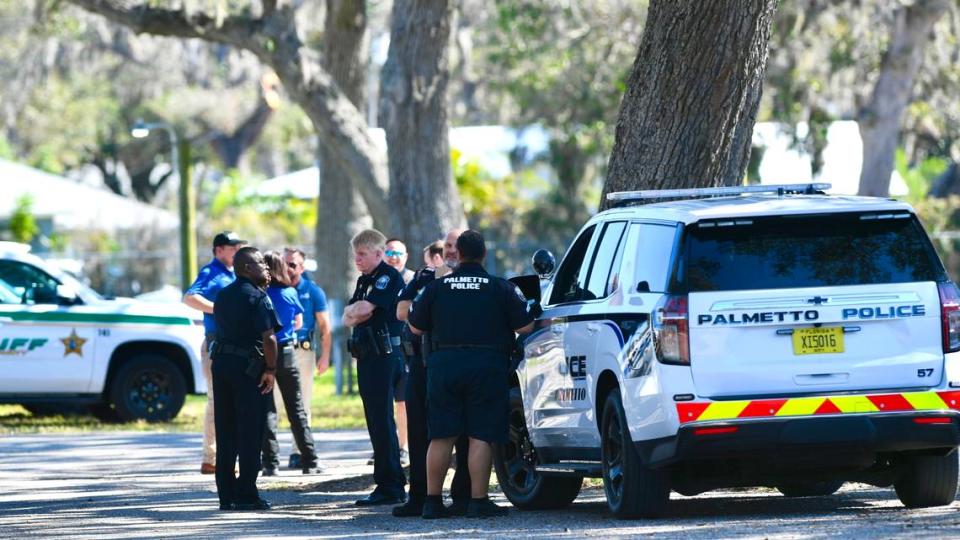 Several law enforcement agencies responded to the Manatee County Fairgrounds in Palmetto, where students were transported following a Tuesday morning bomb threat at Parrish Community High School.