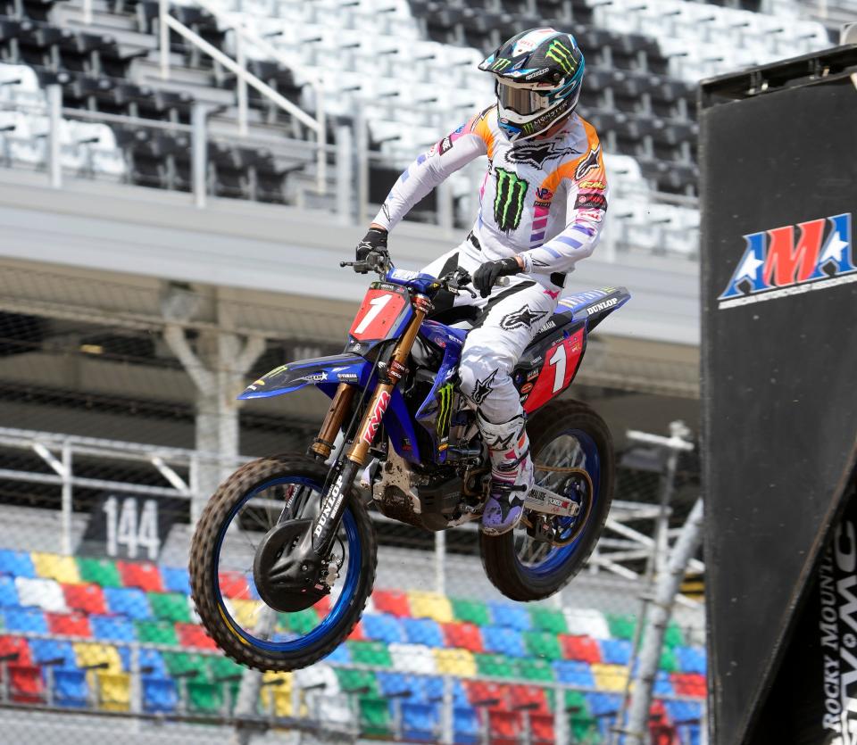 Eli Tomac on track during Media Day at Daytona International Speedway, Friday, March 3, 2023 