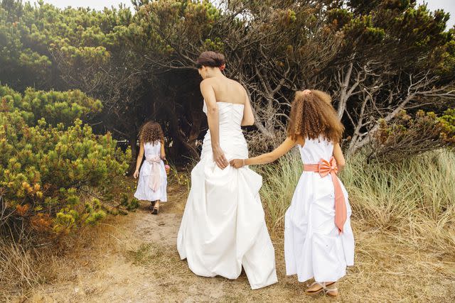 <p>Getty</p> Stock image of a wedding party